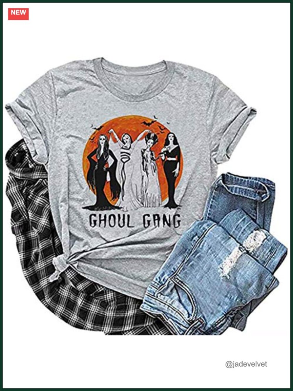 Ghoul Gang Hocus Pocus Witch Graphic Tee Short Sleeve Halloween Top